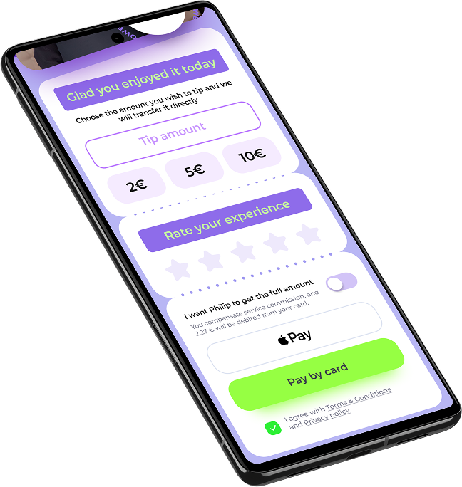 Оплата счета и чаевых | Низский эквайринг
